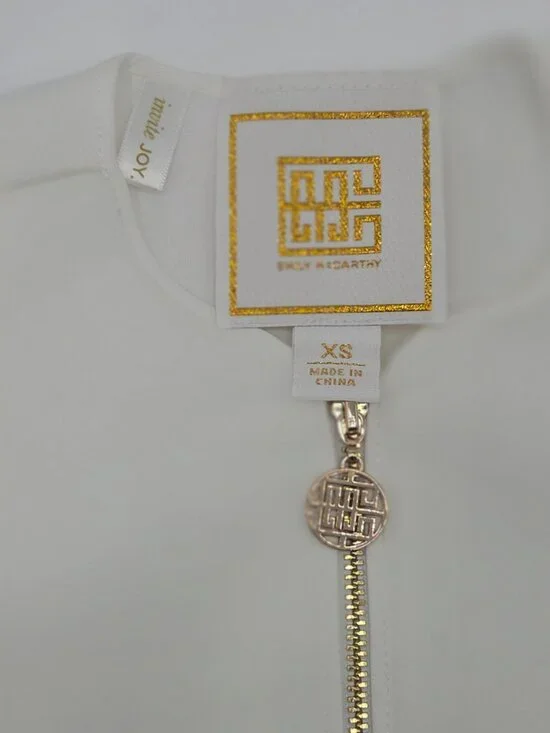 Emily McCarthy Ava Scuba Jacket White Gold Zip XS | NWOT - Picture 9 of 11